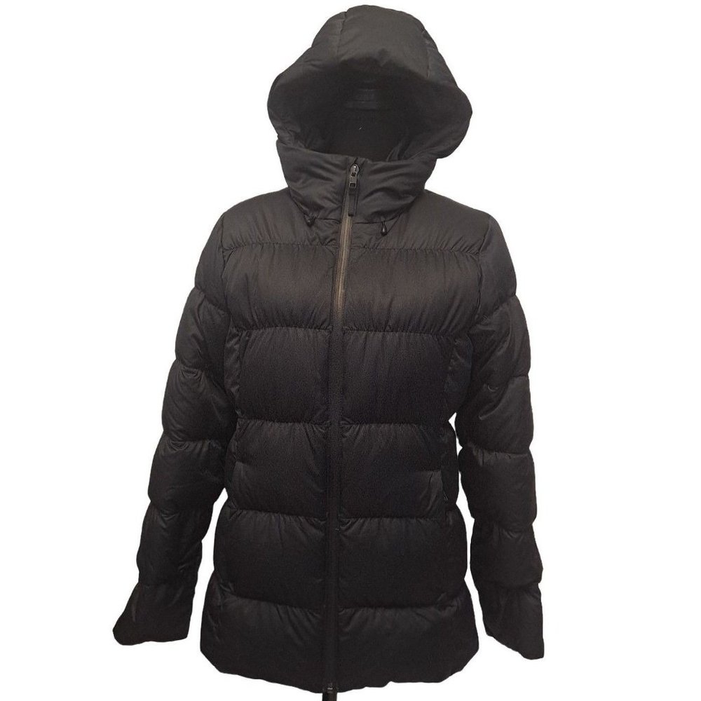 Patagonia Womens Black Long Sleeve Full Zip Hooded Puffer Jacket Size XS